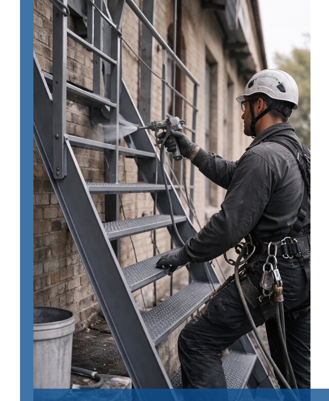 Покраска и антикоррозионная защита пожарных лестниц в Самаре