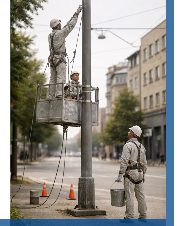 Покраска опор освещения в Самаре от 5053 р. | ВЫСОТНИК-Смр