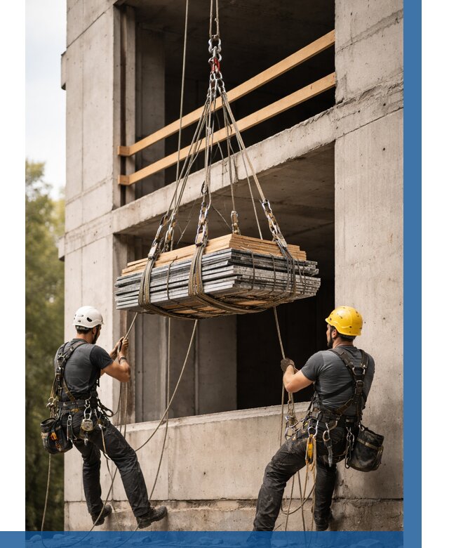 Подъем материала на этаж веревками в Самаре от 1516 р. | ВЫСОТНИК-Смр