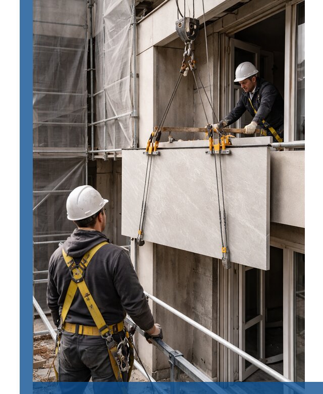 Подъем керамогранита на этаж в Самаре грузчиками и техникой