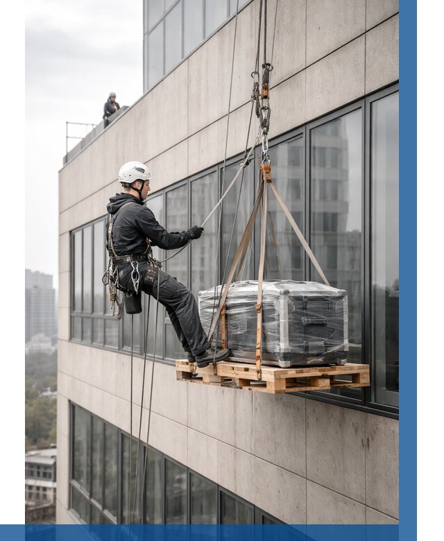 Спуск груза по фасаду в Самаре от 3537 р. | ВЫСОТНИК-Смр