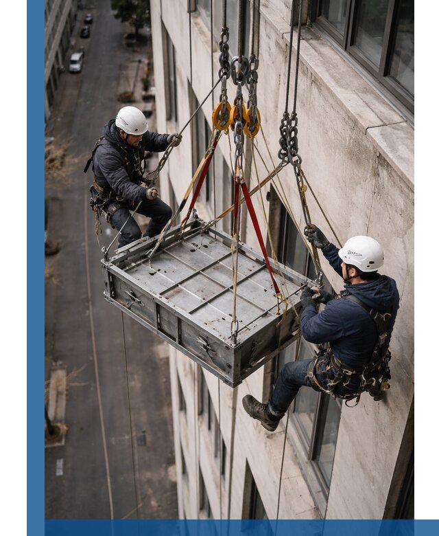 Спуск и подъем грузов по фасаду в Самаре для зданий