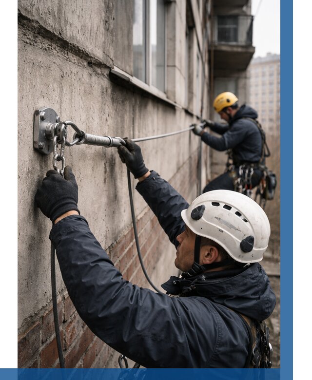 Монтаж анкерных линий в Самаре от 3032 р. | ВЫСОТНИК-Смр