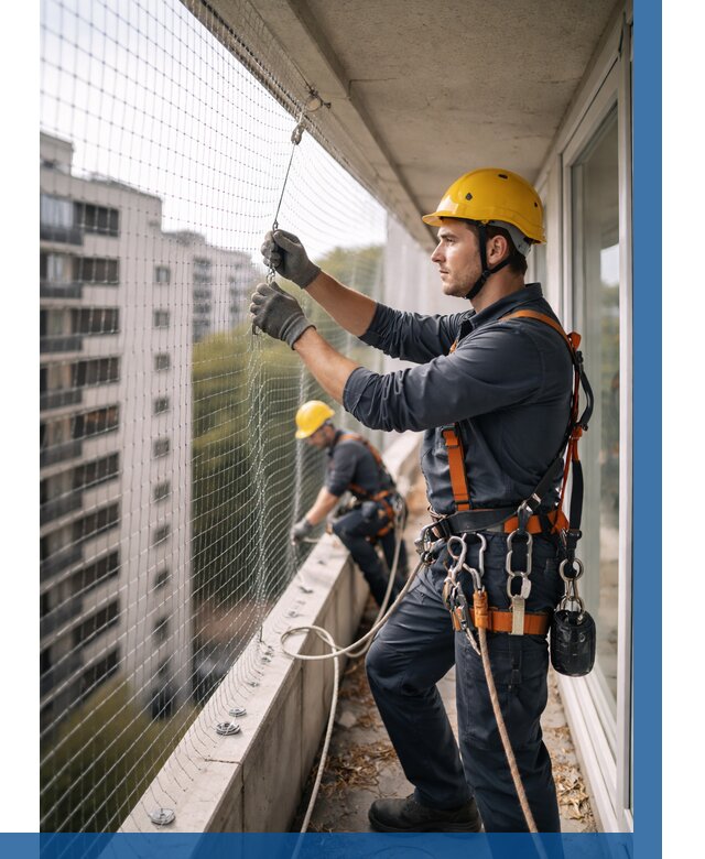 Монтаж сетки от птиц в Самаре от 4548 р. | ВЫСОТНИК-Смр