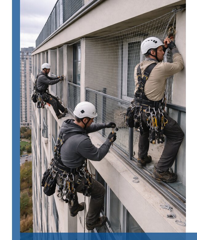 Профессиональный монтаж защитной сетки от птиц в Самаре